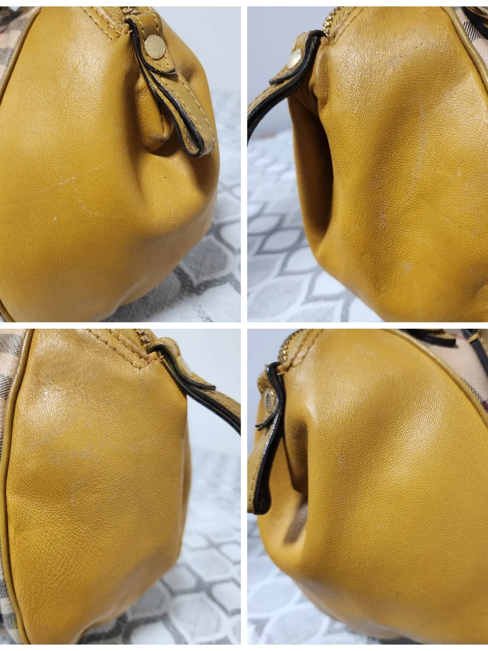 Burberry Haymarket Panel Blaze Bag Beige/Yellow